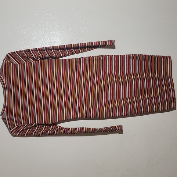 Forever 21 Multicolor Striped Bodycon Long Sleeve Dress sz S GUC - Picture 6 of 7